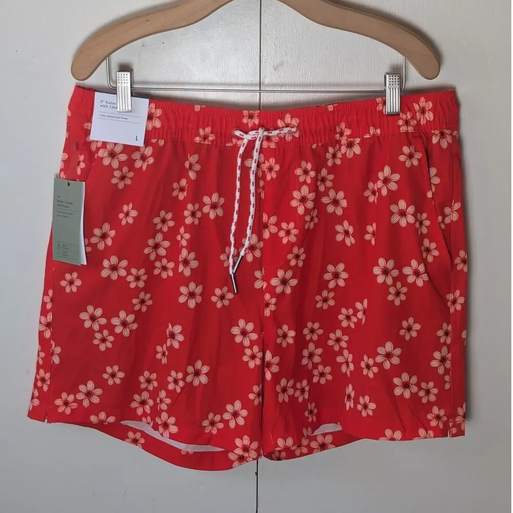 Goodfellow Red Swim Shorts Large
